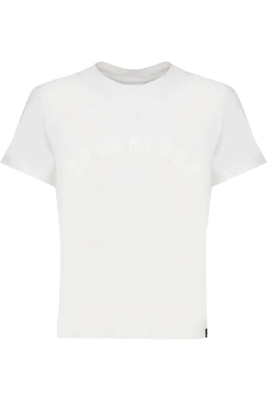 Courrèges Tops, Dames, Wit, L, Katoen, Logo T-shirt