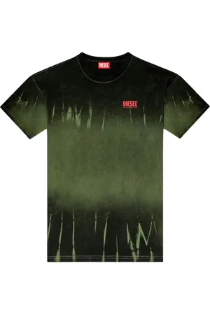 Diesel Tops, Heren, Groen, M, Katoen, Cotton Tie-Dye T-shirt