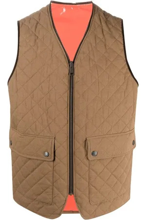 Dsquared2 Jassen, Heren, Bruin, M, Katoen, Omkeerbaar Gewatteerd Vest Jas