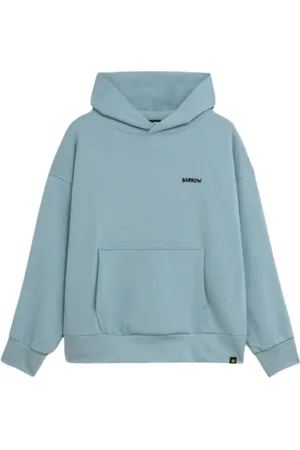 BARROW Sweatshirts & Hoodies, Heren, Blauw, M, Katoen, Blauwe Unisex Hoodie Corydalis Stijl