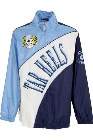 Mitchell & Ness Jassen, Heren, Veelkleurig, S, Polyester, Retro Windbreaker met North Carolina Tar Heels Logo