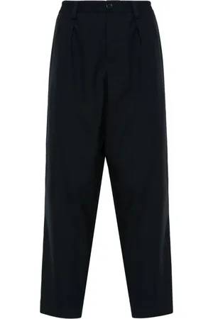 Marni Broeken, Heren, Blauw, M, Wol, Blauwe wollen twill broek