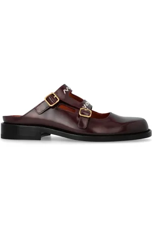 Marni Schoenen, Dames, Rood, 40 EU, Leer, Leren Slippers