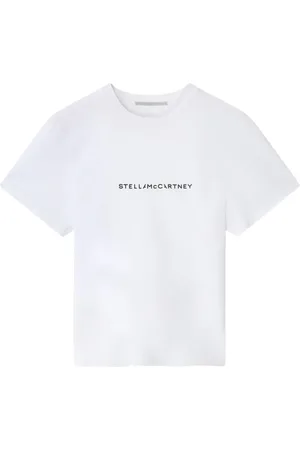 Stella McCartney Tops, Dames, Wit, M, Katoen, Cotton Jersey T-shirt