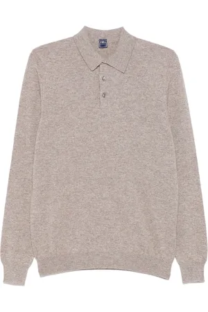FEDELI Truien, Heren, , L, Kasjmier, Luxe Kasjmier Polo Shirt