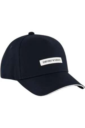 Emporio Armani Accessoires, unisex, Blauw, ONE Size, Katoen, Canvas Baseball Cap