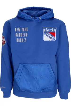 Mitchell & Ness Sweatshirts & Hoodies, Heren, Blauw, L, Vintage Logo Fleece Hoodie Originele Teamkleuren