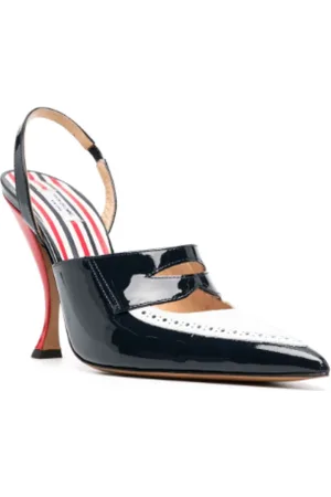 Thom Browne Schoenen, Dames, Zwart, 36 1/2 EU, Leer, Flat Schoenen