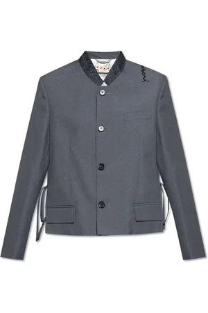 Marni Jassen, Dames, Grijs, M, Jas met Ruwe Splitten