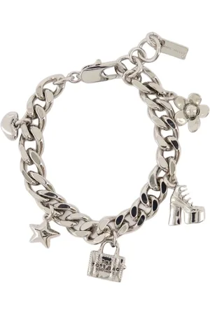 Marc Jacobs Accessoires, Dames, Grijs, ONE Size, Iconische Bedelarmband - Zilver Metaal