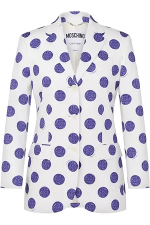 Moschino Jassen, Dames, Veelkleurig, S, Witte Geknoopte Jas met Klepzakken