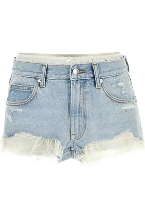 Alexander Wang Korte broeken, Dames, Blauw, W26, Denim, Denim Shorts voor Stijlvolle Looks