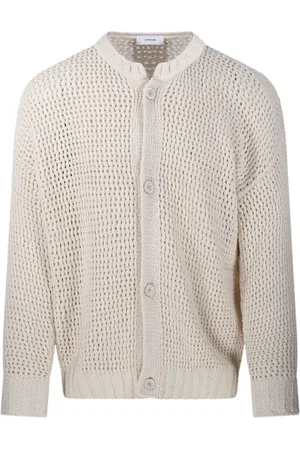 LARDINI Truien, Heren, , L, Katoen, Nude Neutrals Cardigan