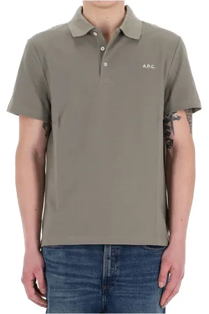 A.P.C. Tops, Heren, Groen, XL, Katoen, Groen Katoen Piqué Polo Shirt