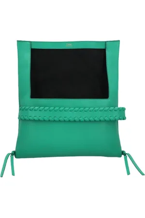 Chloé Tassen, Dames, Groen, ONE Size, Leer, Leren Clutch