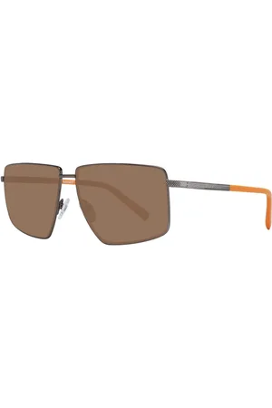 Timberland Accessoires, Heren, Bruin, ONE Size, Rechthoekige Gepolariseerde & Gespiegelde Zonnebril