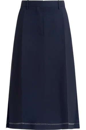 Marni Rokken, Dames, Blauw, M, Wol, Wollen A-lijn Rok