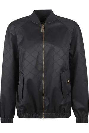 Elisabetta Franchi Jassen, Dames, Zwart, S, Polyester, Stijlvolle Bomberjack