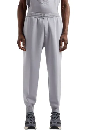 Emporio Armani Broeken, Heren, Grijs, M, Sportieve Grijze Fleece Broek