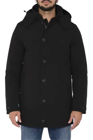 save the duck Jassen, Heren, Zwart, 2Xl, Waterdichte Herenjas met Afneembare Capuchon