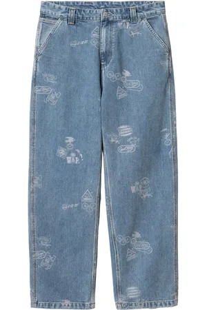 Carhartt Jeans, Dames, Blauw, W32, Katoen, Stamp Jeans