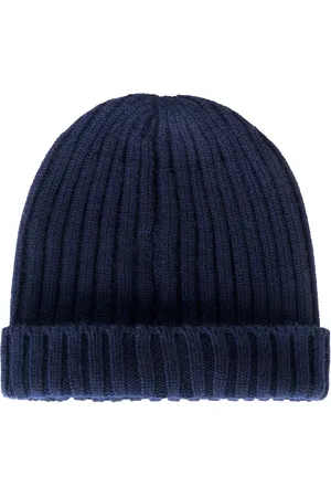 FEDELI Accessoires, Heren, Blauw, ONE Size, Kasjmier, Cashmere Beanie Muts