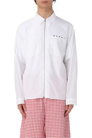 Marni Jassen, Heren, Wit, M, Katoen, Casual Katoenen Overhemd in Blauw