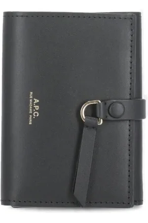 A.P.C. Accessoires, Dames, Zwart, ONE Size, Leer, Leren Portemonnee