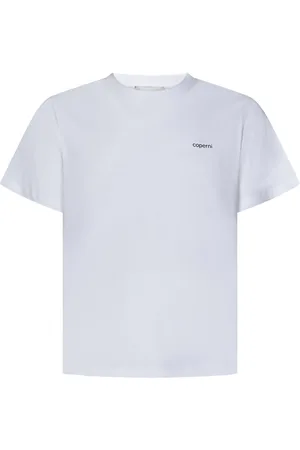 COPERNI Tops, Heren, Wit, L, Katoen, T-shirt van katoen met logoprint