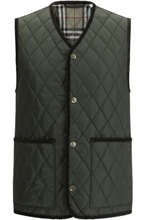Burberry Jassen, Heren, Groen, S, Groene Waistcoat Bovenkleding