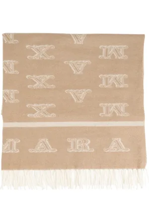 Max Mara Accessoires, Dames, , ONE Size, Kasjmier, Sjaal met geborduurd patroon