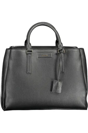 Calvin Klein Tassen, Dames, Zwart, ONE Size, Polyester, Polyester Handtas met 2 Handvatten en Afneembare Schouderriem