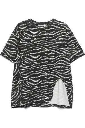 The Attico Tops, Dames, Zwart, 2Xs, Katoen, T-shirt met ronde hals