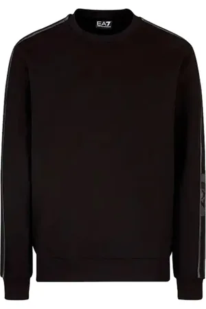 EA7 Sweatshirts & Hoodies, Heren, Zwart, S, Katoen, Zwarte Katoenen Hoodie Sweater