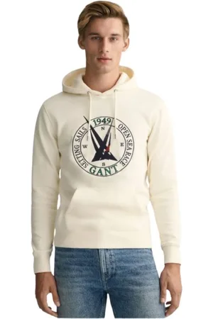 GANT Sweatshirts & Hoodies, Heren, , S, Katoen, Marine-inspired verstelbare hoodie