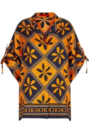 Carolina Herrera Blouses & Shirts, Dames, Veelkleurig, S, Oversized Zijden Twill Blouse