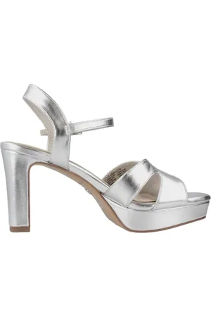 Tamaris Schoenen, Dames, Grijs, 37 EU, Elegante Sandalen met Hoge Hak