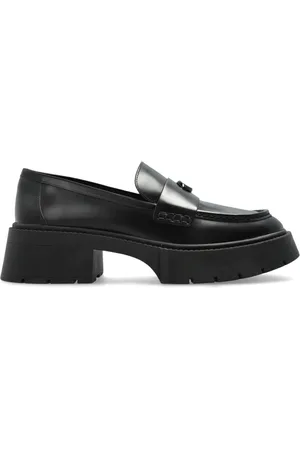 Coach Schoenen, Dames, Zwart, 40 EU, Leer, Leah Platform Loafer