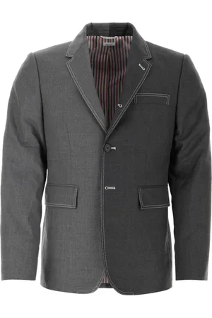 Thom Browne Jassen, Heren, Veelkleurig, L, Wol, Tweekleurige twill blazer