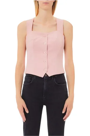 Liu Jo Tops, Dames, Roze, L, Sweetheart Neckline Roze T-shirts en Polo`s