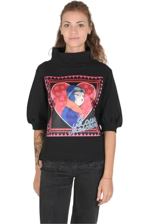 Moschino Sweatshirts & Hoodies, Dames, Zwart, S, Katoen, Cotton Blend Sweatshirt