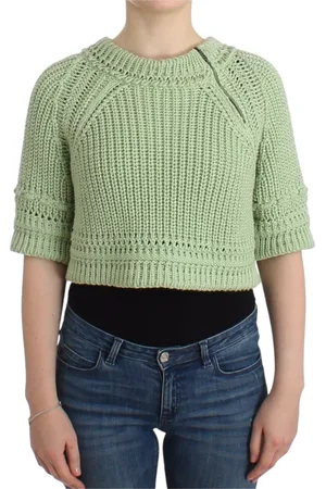 ERMANNO SCERVINO Truien, Dames, Groen, S, Katoen, Cropped Trui