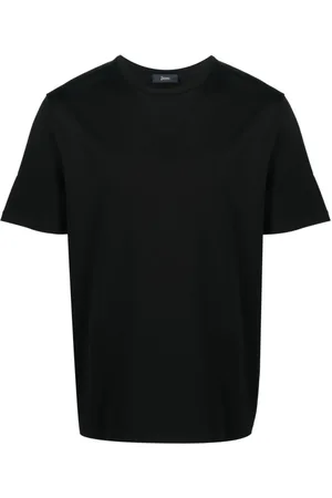 HERNO Tops, Heren, Zwart, XL, Katoen, Katoenen Stretch T-shirt