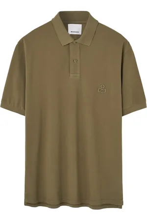 Isabel Marant Tops, Heren, Bruin, L, Groene Logo Polo T-shirts en Polos