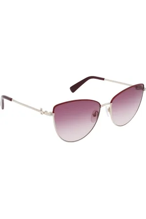 Longchamp Accessoires, Dames, Geel, ONE Size, Gouden Metalen Zonnebril