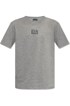 EA7 Tops, Heren, Grijs, L, Katoen, Crewneck T-Shirt