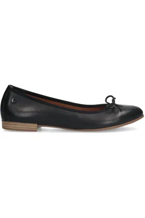 Manfield Schoenen, Dames, Zwart, 37 EU, Leer, Zwarte leren ballerina