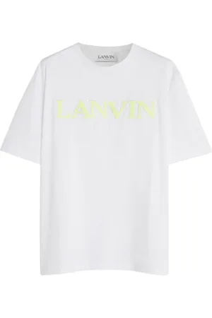 Lanvin Tops, Heren, Wit, L, Katoen, Curb T-shirt