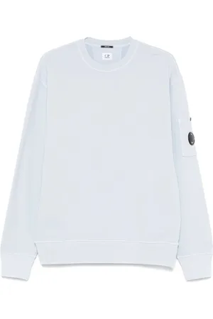 C.P. Company Truien, Heren, Blauw, M, Katoen, Cotton Diagonal Fleece Crewneck Sweatshirt