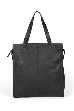 Howard London Tassen, Heren, Zwart, ONE Size, Leer, Zwarte leren tote bag